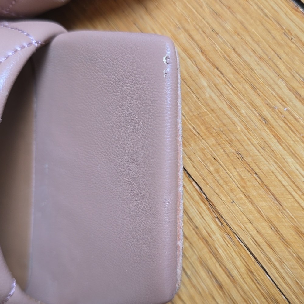 Open Edit, Quilted Square Toe Block Heel Sandals, Tan Mocha, EUC, Women's 8M - Picture 3 of 15